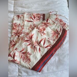 Joie Women's Floral Print Silk Pants with Striped Sides